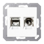 JUNG MMDA4521WW Smart-TV-Anschlussdose 1fach, Thermoplast, Serie AS/A, alpinweiß 