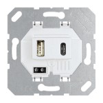 JUNG USB15CAWW USB-Ladegerät, 1 x Typ A + 1 x Typ C, alpinweiß 