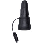 Merten Vollgummi-SCHUKO-Kupplung mit Schnappkragen und Klappdeckel, schwarz 