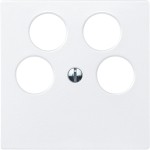 Merten Zentralplatte für Ankaro 4fach-Antennensteckdosen, polarweiß, System M 