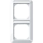 Merten 1-M-Rahmen, 2fach m. Beschriftungsträger, senkrechte Montage, polarweiß glänzend 