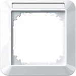 Merten 1-M-Rahmen, 1fach mit Beschriftungsträger, polarweiß glänzend 
