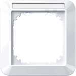 Merten 1-M-Rahmen, 1fach mit Beschriftungsträger, aktivweiß glänzend 