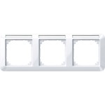 Merten 1-M-Rahmen, 3f. m. Beschriftungsträger, waagerechte Montage, aktivweiß glänzend 