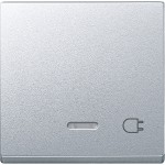 Merten Wippe mit Kontrollfenster und Aufdruck Steckdose, aluminium, System M 