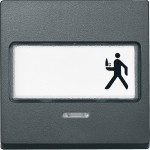 Merten Wippe mit Schriftfeld und Kontrollfenster, anthrazit, System M 