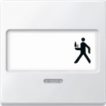 Merten Wippe mit Schriftfeld und Kontrollfenster, polarweiß, System M 