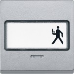 Merten Wippe mit Schriftfeld und Kontrollfenster, aluminium, System M 