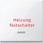 Merten Wippe mit Kontrollfenster und Aufdruck Heizungsnotschalter, polarweiß glänzend, System M 