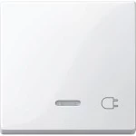 Merten Wippe mit Kontrollfenster und Aufdruck Steckdose, polarweiß glänzend, System M 