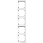 Merten M-SMART-Rahmen, 5fach mit Beschriftungsträger, senkrechte Montage, polarweiß glänzend 