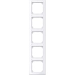 Merten M-SMART-Rahmen, 5fach mit Beschriftungsträger, senkrechte Montage, aktivweiß glänzend 