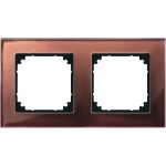 Merten M-PLAN-Echtglasrahmen, 2fach, Mahagonibraun 