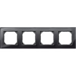 Merten M-PLAN-Echtglasrahmen, 4fach, Onyxschwarz 