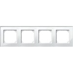 Merten M-PLAN-Echtglasrahmen, 4fach, Brillantweiß 