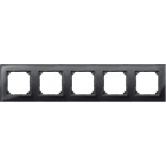 Merten M-PLAN-Echtglasrahmen, 5fach, Onyxschwarz 