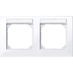 Merten M-PLAN-Rahmen, 2fach beschriftbar, waagerechte Montage, aktivweiß glänzend 