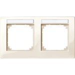 Merten 514244 M-PLAN-Rahmen 2-fach beschriftbar waagerechte Montage cremeweiß glänzend 