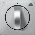 Merten Zentralplatte für Rollladen-Tast-Rastschalter-Einsatz, aluminium, System M 