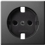 Merten Zentralplatte für SCHUKO-Steckdosen-Einsatz, Berührungsschutz, anthrazit, System M 