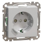 Merten Connected SCHUKO-Steckdose 16A, System M, Thermoplast edelmatt, Aluminium 