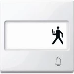 Merten Wippe mit Schriftfeld und Kennzeichnung Klingel, polarweiß glänzend, System M 