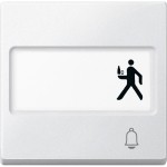 Merten Wippe mit Schriftfeld und Kennzeichnung Klingel, polarweiß, System M 