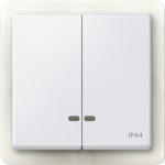 Merten Doppelwippe mit Kontrollfenster IP44, polarweiß, System M 