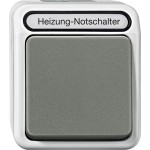 Merten Heizungs-Notschalter,Aus, 2-polig mit Kontroll-Langfeldleuchte, lichtgrau, AQUASTAR 