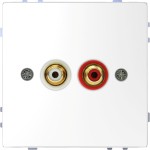 Merten Steckdose für Audio Anschluss, Lotosweiß, System Design 