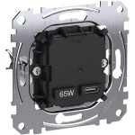 Merten USB Ladestation-Einsatz Typ 1x USB C mit Power-Delivery-Technologie und 65W Ladeleistung 