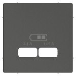 Merten Zentralplatte für USB Ladestation-Einsatz, anthrazit, System M 