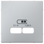 Merten Zentralplatte für USB Ladestation-Einsatz, aluminium, System M 