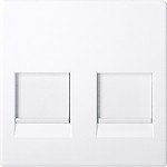Merten Zentralplatte für Modular Jack 2fach mit Staubschutzschieber, aktivweiß glänzend, System M 