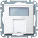 Merten Taster 2fach plus mit Raumtemperaturregler, polarweiß glänzend, System M 