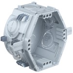 KAISER 1055-06 Unterputz Gerätedose UP1 Fix mit Klemmrippen und 4x3 Schraubdomen, Kunststoff, Tiefe 46 mm 