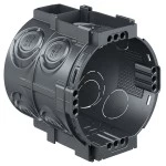 KAISER 1555-42 Geräte-Verbindungsdose für Unterputzinstallation mit 4x3 Schraubdomen, flammwidrig, halogenfrei 