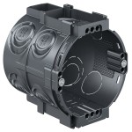 KAISER 1556-05 Geräte-Verbindungsdose für Unterputzinstallation mit 4x3 Schraubdomen und Geräteschrauben, Schutzart IP20 