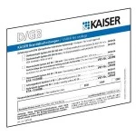 Kaiser 9473-92 Brandschutz Schott-Kennzeichnungsschild Sprachen D/GB/FR/NL für alle KAISER-Schottungen 10 Stück 