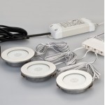 Brumberg 12171153 LED-Einbaudownlight-Set 230V AC 50 Hz bestehend aus 3 Leuchten mit Anschluss 