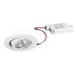 Brumberg 39261073 LED-Einbaustrahler 230V AC 50 Hz 7W 38° 2700K rund schwenkbar weiss, 