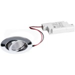 Brumberg 39353023 LED-Einbaustrahler 230V AC 50 Hz 6W 38° 3000K rund schwenkbar chrom, 