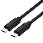 ROLINE 11.02.9083 USB4 Gen2x2 Kabel, C–C, ST/ST, 4K UHD-1, 20Gbit/s, 100W, schwarz, 2 m 