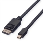 ROLINE 11.04.5635 DisplayPort Kabel, DP ST - Mini DP ST, schwarz, 2 m 
