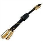 roline 11.09.4213 GOLD 3,5mm Adapterkabel (1x Stecker 2x Buchse) 0,15 Meter 