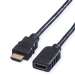 VALUE 11.99.5574 HDMI High Speed Verlängerungskabel, mit Ethernet, ST-BU, 1 m 