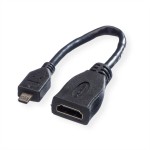VALUE 11.99.5584 HDMI High Speed Kabel mit Ethernet, HDMI BU - Micro HDMI ST, 0,15 m 