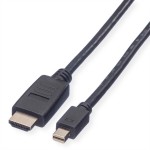 VALUE 11.99.5791 Mini DisplayPort Kabel, Mini DP-HDTV, ST/ST, schwarz, 2 m 