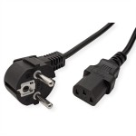 VALUE 19.99.1017 Netzkabel, CEE7/7-Stecker & IEC-Buchse gerade, schwarz, 0,6 m 