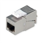 ROLINE 26.11.0378 Cat.6A (Class EA) Keystone, geschirmt, werkzeuglos, SLIM, silberfarben 